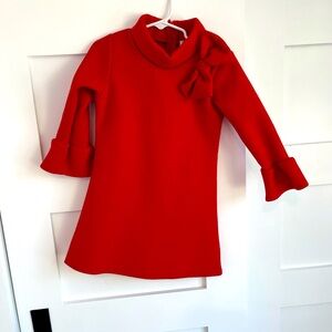 Mia Bella Girls Wool type material red Dress - 4T